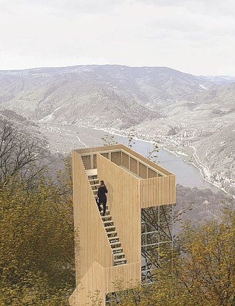 Rendering des Aussichtsturms © Eldine Heep & Klemens Schillinger